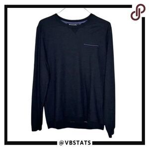 Travis Mathew Black with Purple Trim Long Sleeve Top Size Large